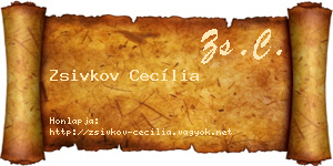 Zsivkov Cecília névjegykártya